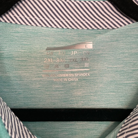 Men's Teal Long Sleeve Polo Shirt - Picture 2 of 4